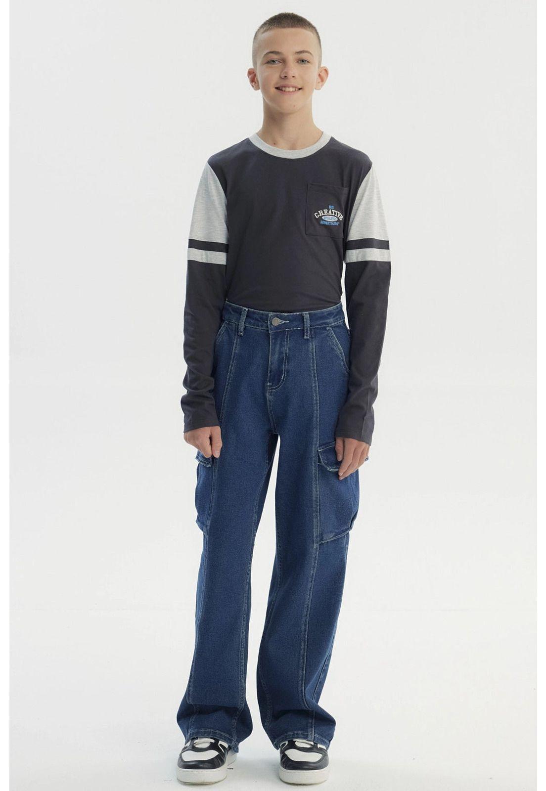 Jeans Niño Calce Recto Azul Oscuro-3
