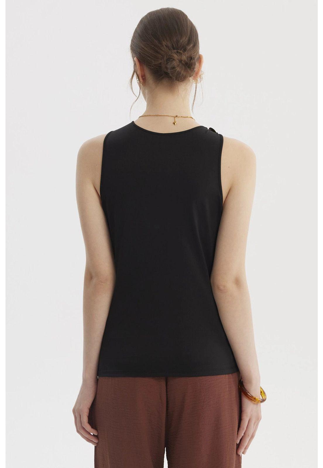 Peto Mujer Aplicación Metálica Negro-2