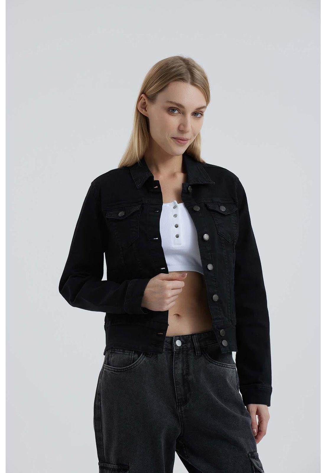 Chaqueta Mujer Clásica Negro - lll-0