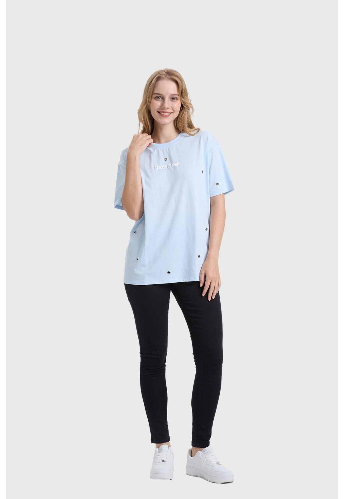 Polera Mujer Ojetillos Celeste-3