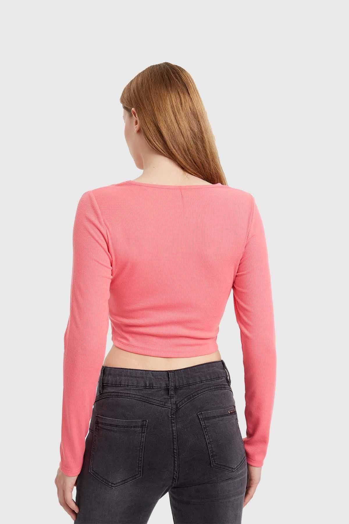 Polera Mujer Cut Out Coral-2