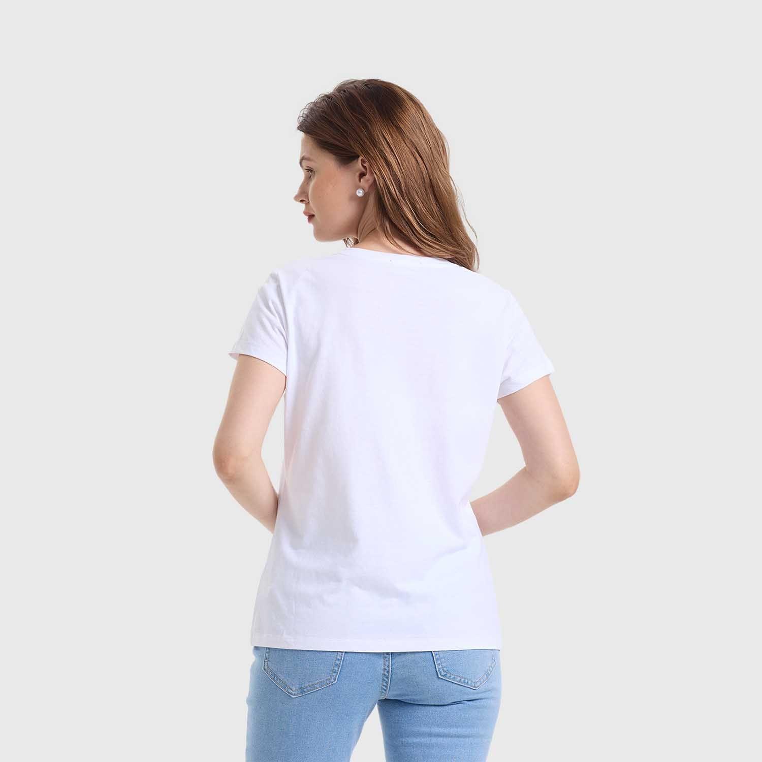 Polera Mujer Básica Print Blanco / Silver Fashion's Park-2