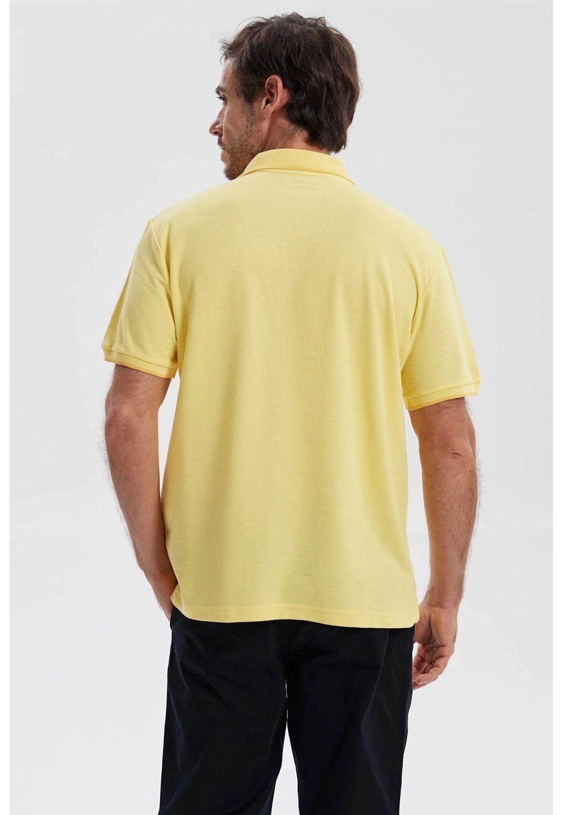Polera Hombre Piqué Básica Lisa Amarillo - lV-2