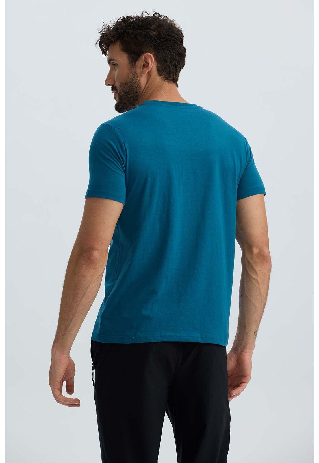 Polera Hombre Básica Con Bolsillo Petróleo-2