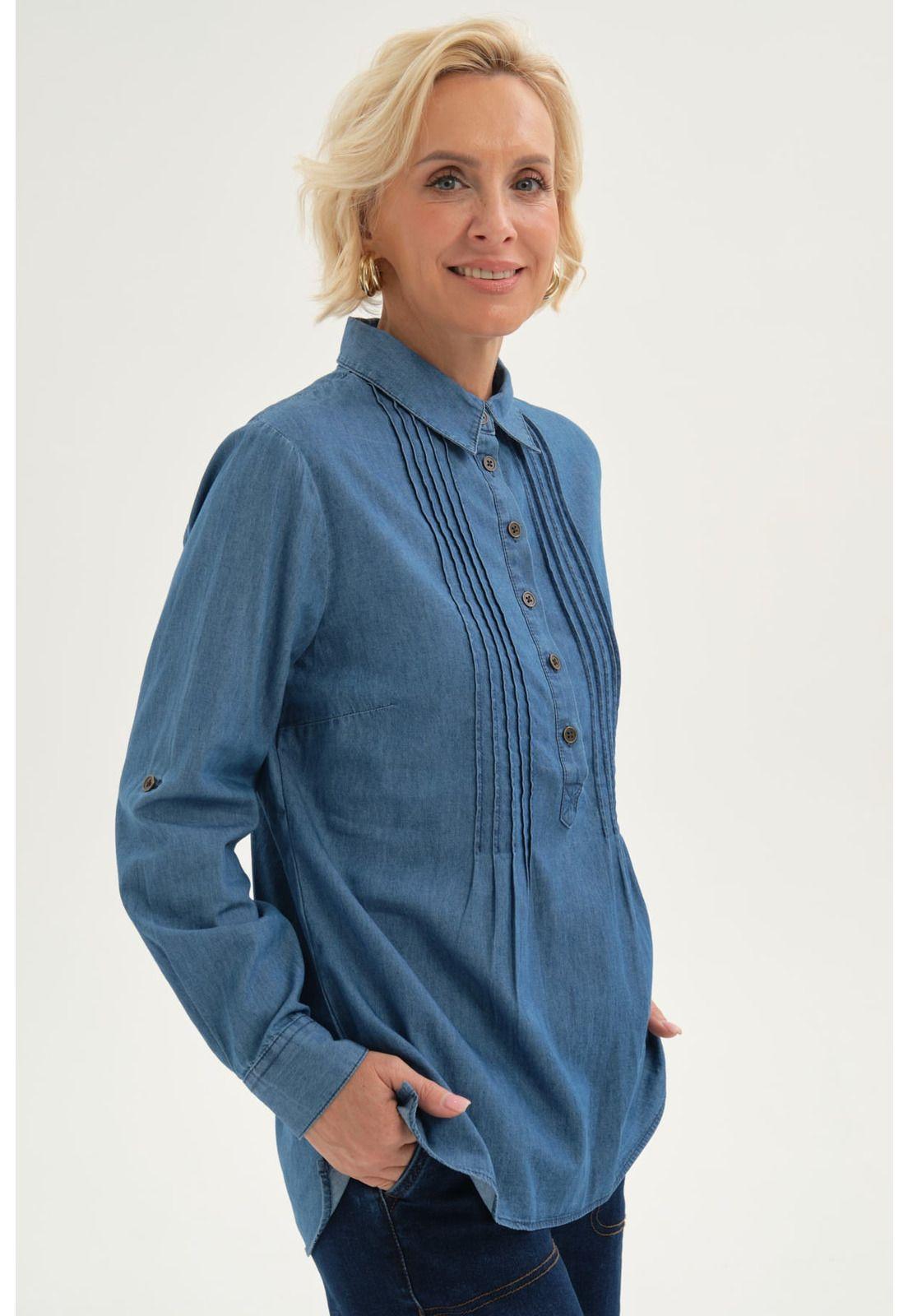 Blusa Mujer Denim Azul-1