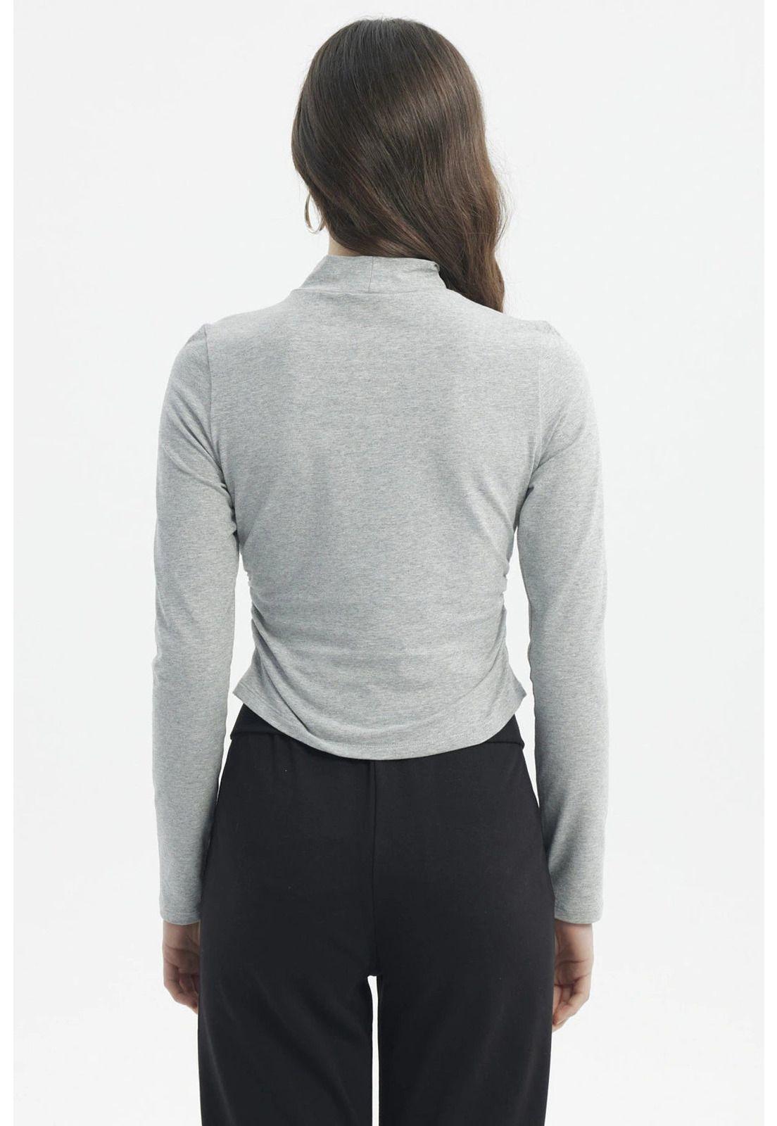 Polera Mujer Juvenil Gris Melange-2