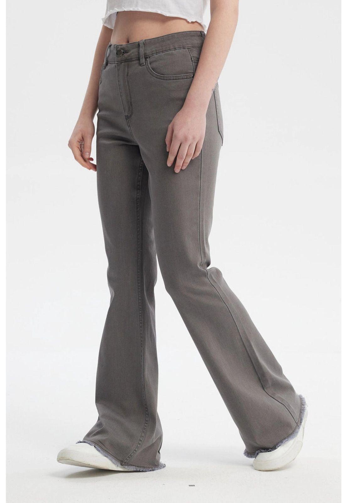 Jeans Mujer Flare Monse Gris - ll-1