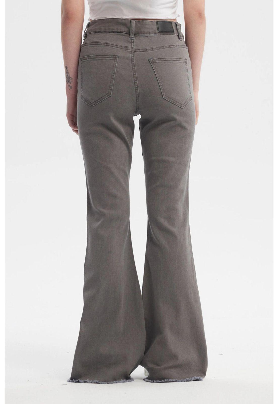 Jeans Mujer Flare Monse Gris - ll-2