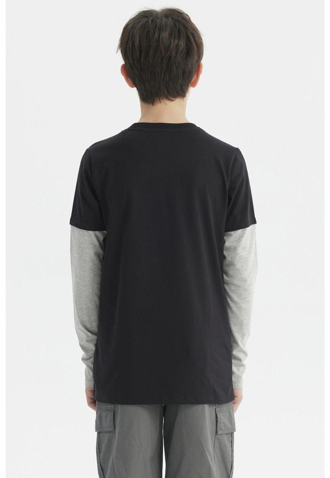 Polera Niño Básica Print Negro-2