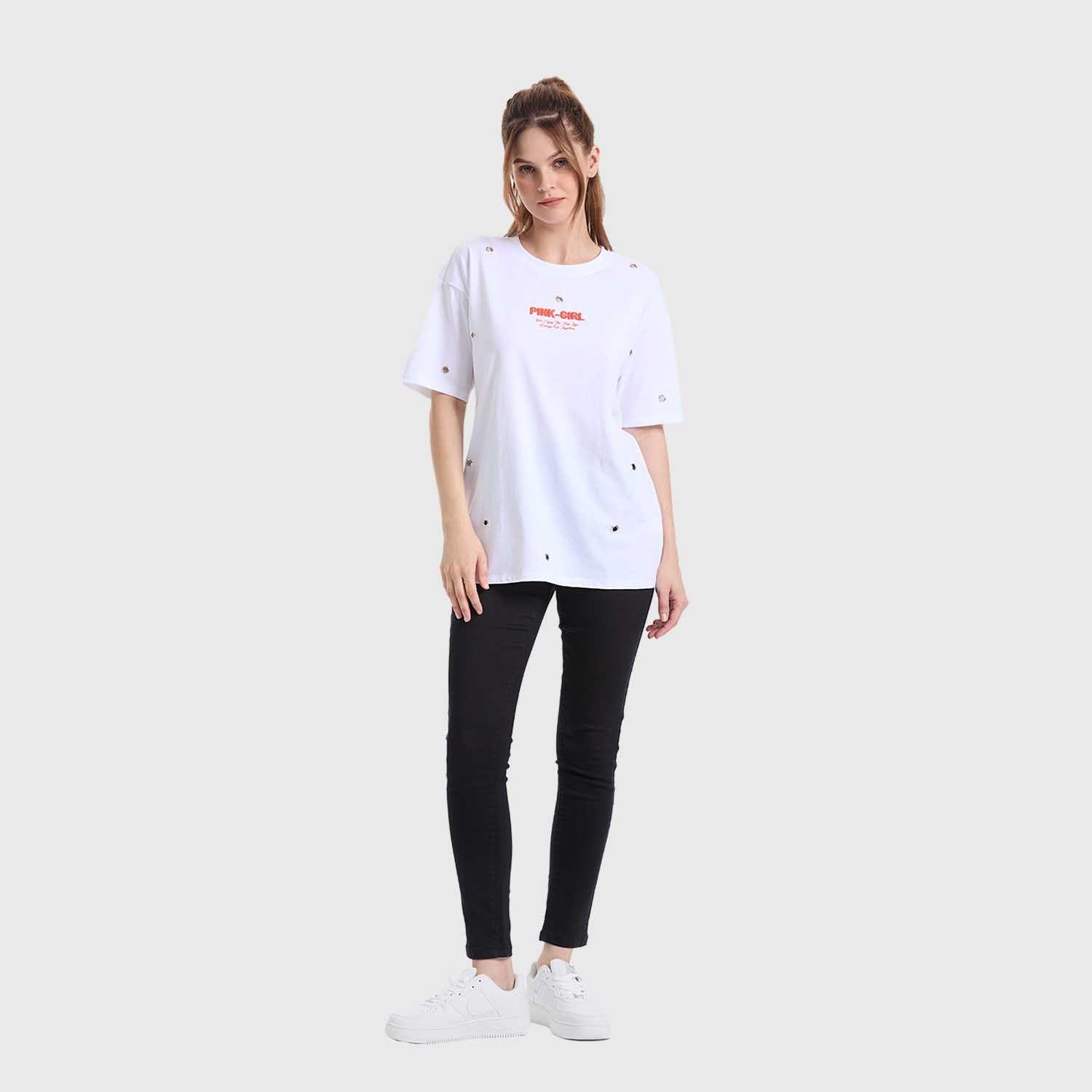 Polera Mujer Ojetillos Blanco Fashion's Park-3
