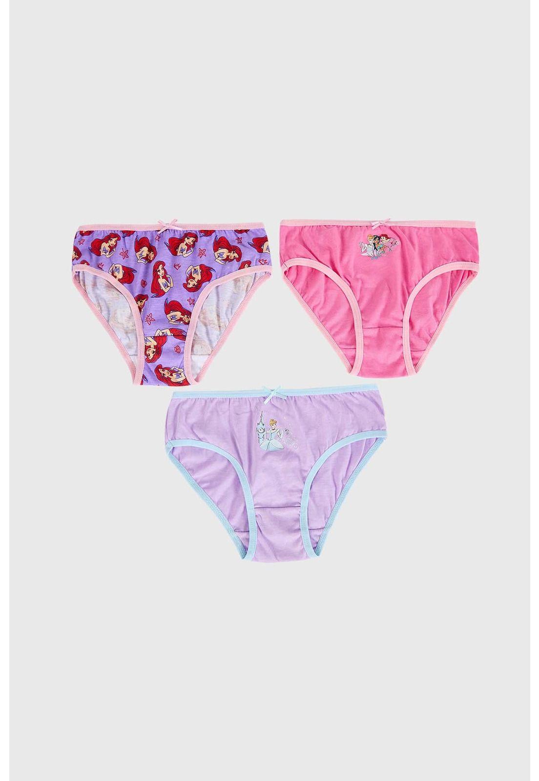 Calzón Niña Tripack Princesa Morado-0