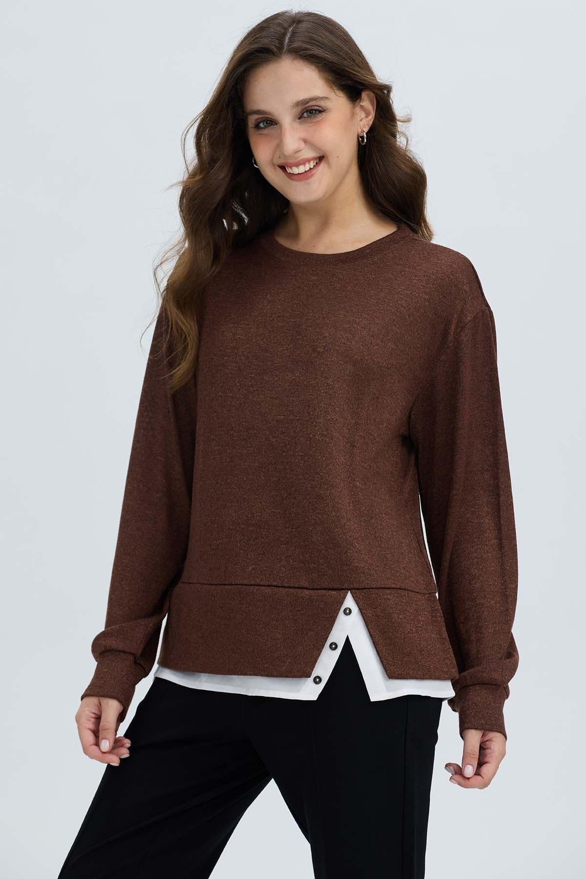 Sweater Mujer Basta Cafe Oscuro-1
