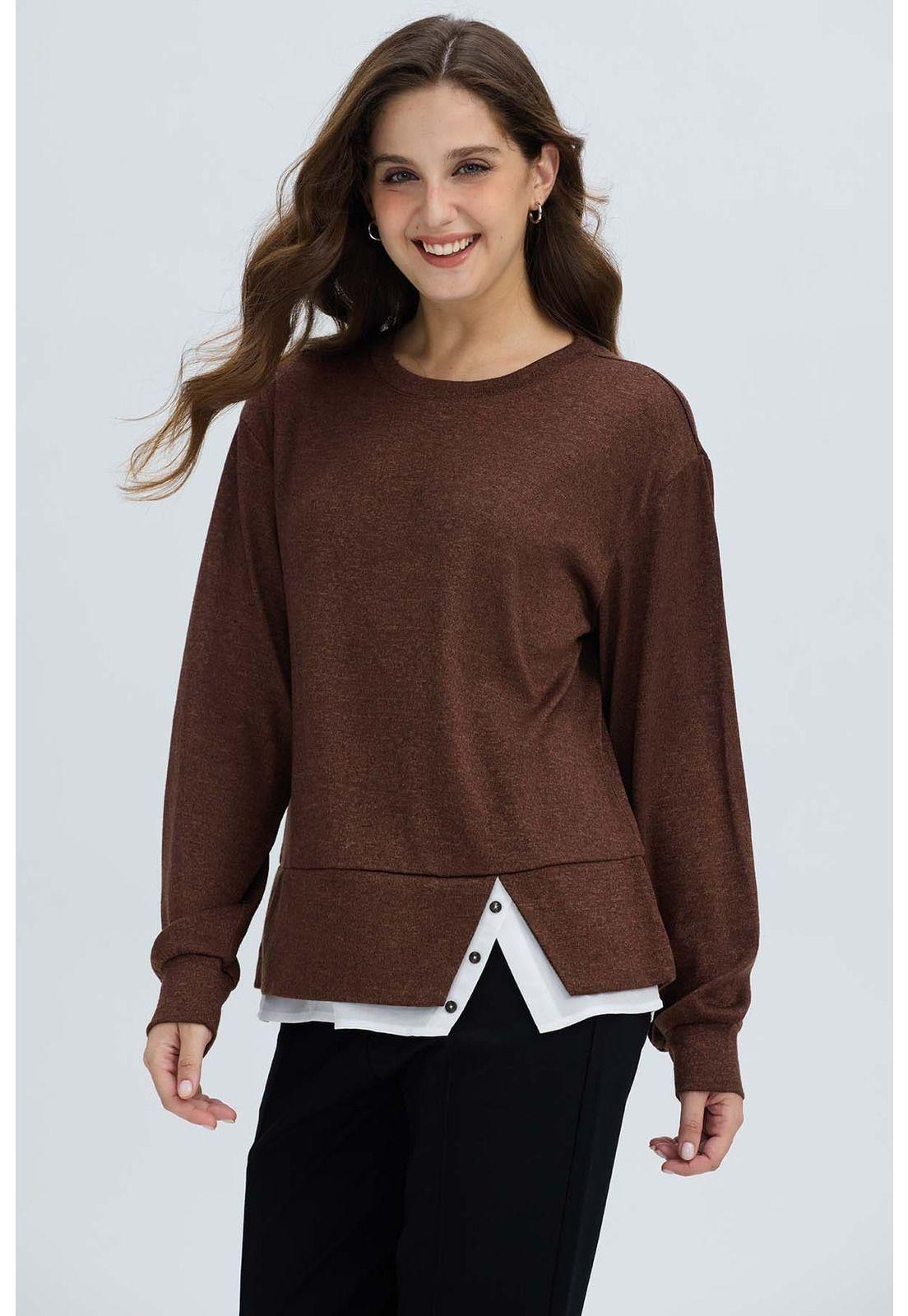 Sweater Mujer Basta Café Oscuro-0