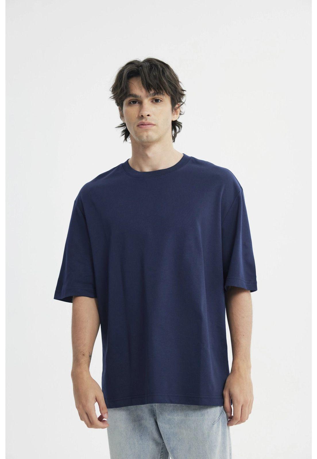 Polera Hombre Oversize Azul Marino-0
