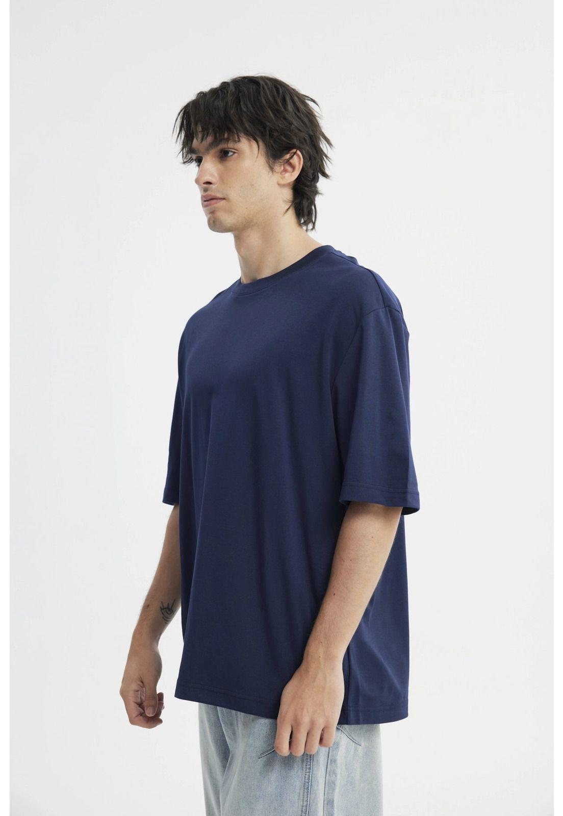 Polera Hombre Oversize Azul Marino-2