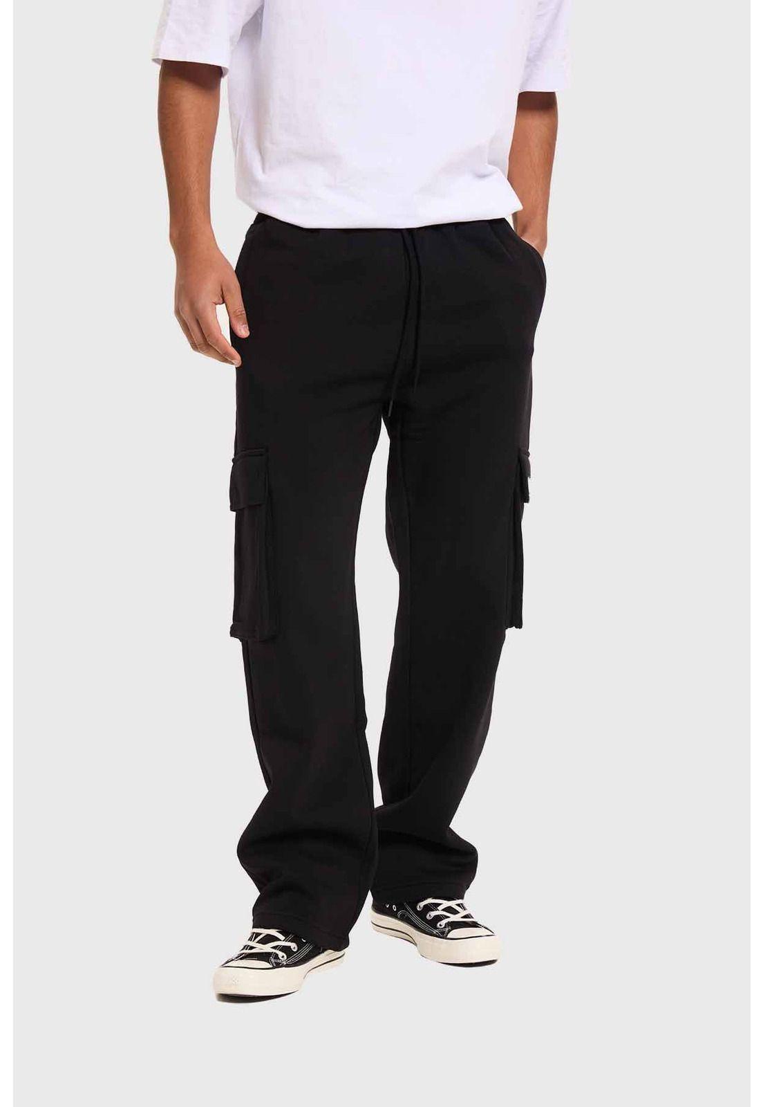 Pantalón Buzo Hombre Cargo Negro - lll-1