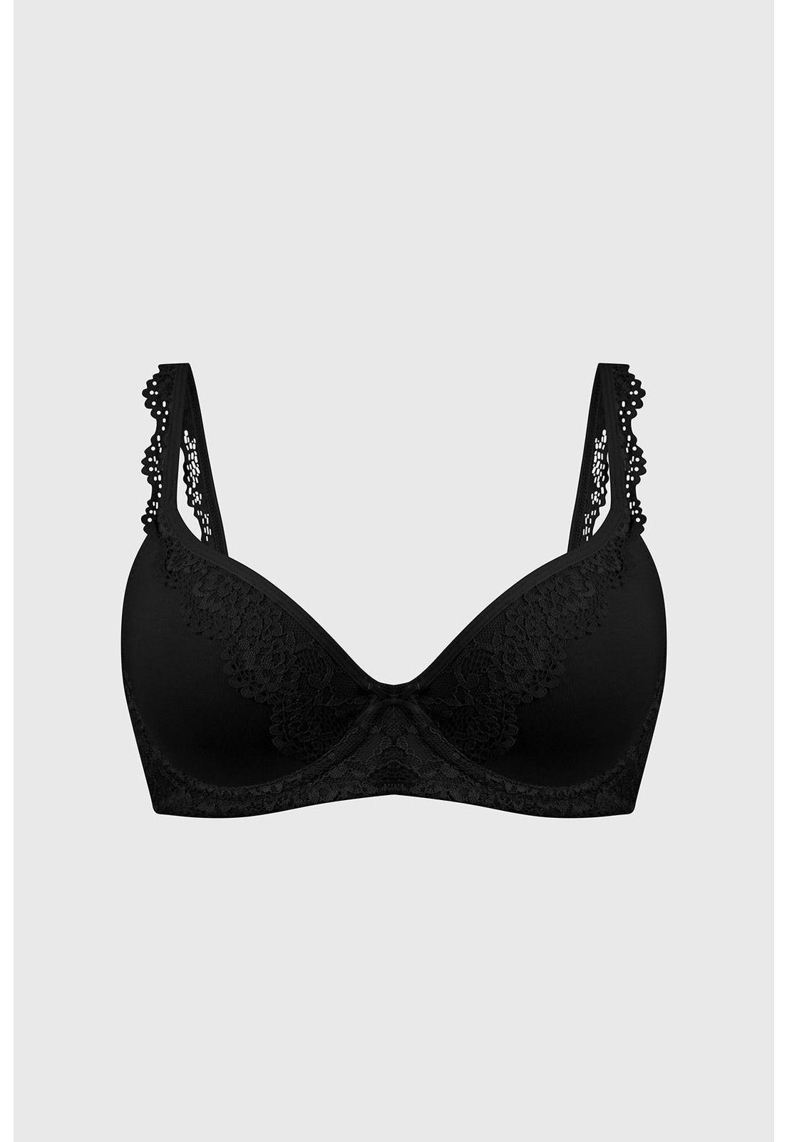 Sostén Mujer Copa Soft Detalle Encaje Negro-0