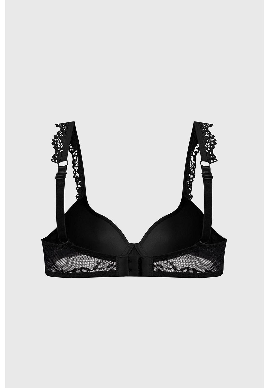 Sostén Mujer Copa Soft Detalle Encaje Negro-1