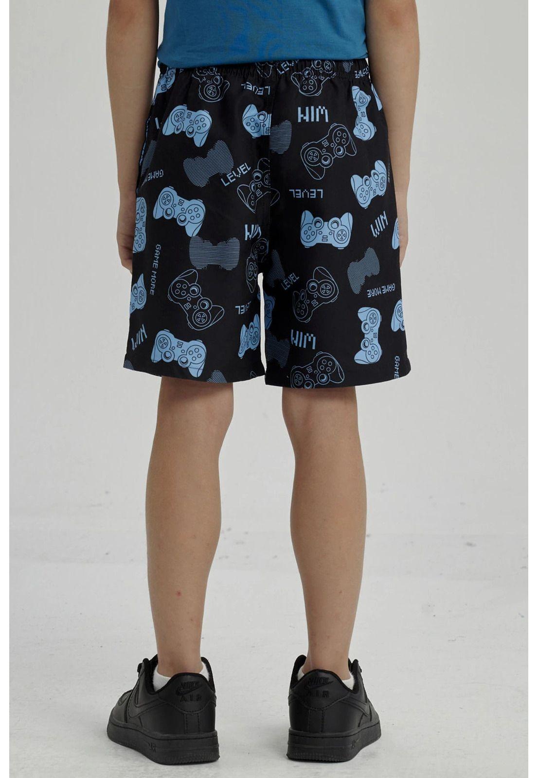 Short de Baño Niño Básico Print Negro- ll-2