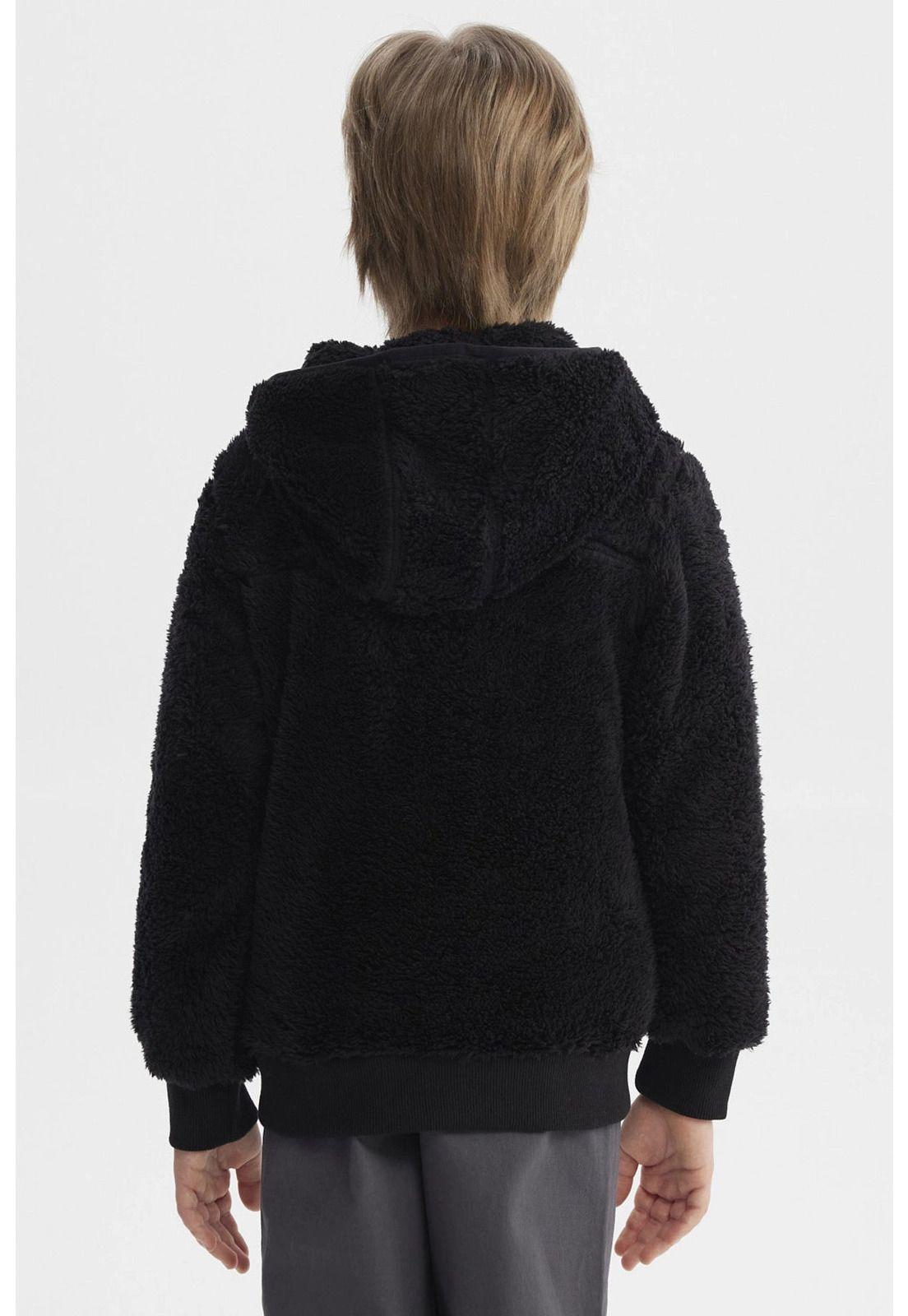 Polar Niño Básico Peludo Negro-2