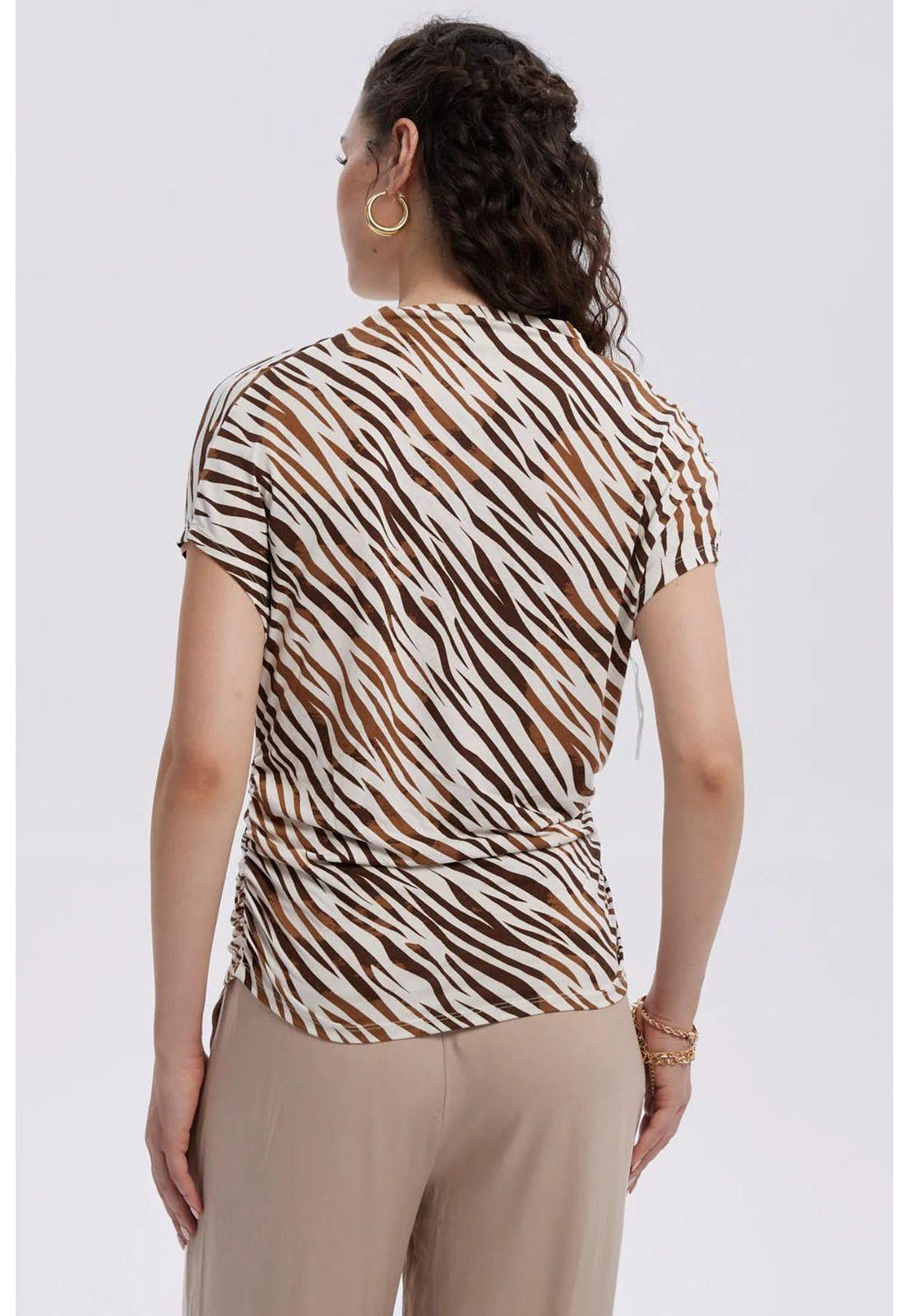 Polera Mujer Animal Print Beige-2