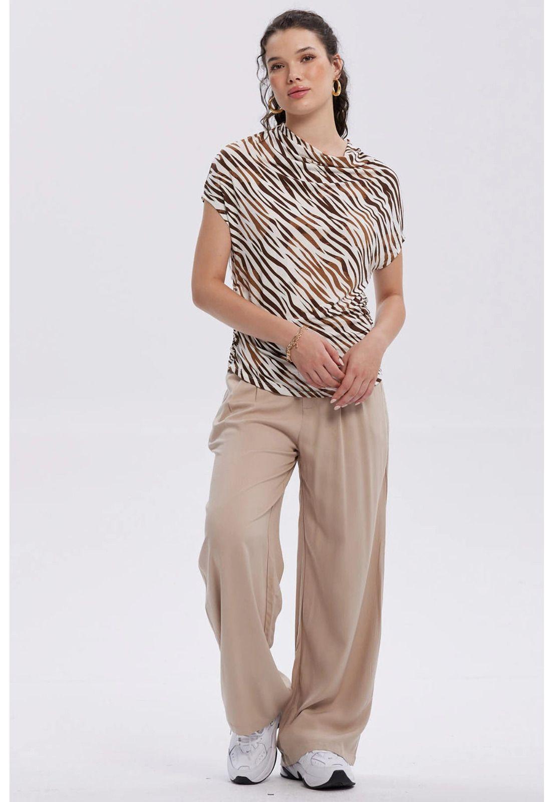 Polera Mujer Animal Print Beige-3