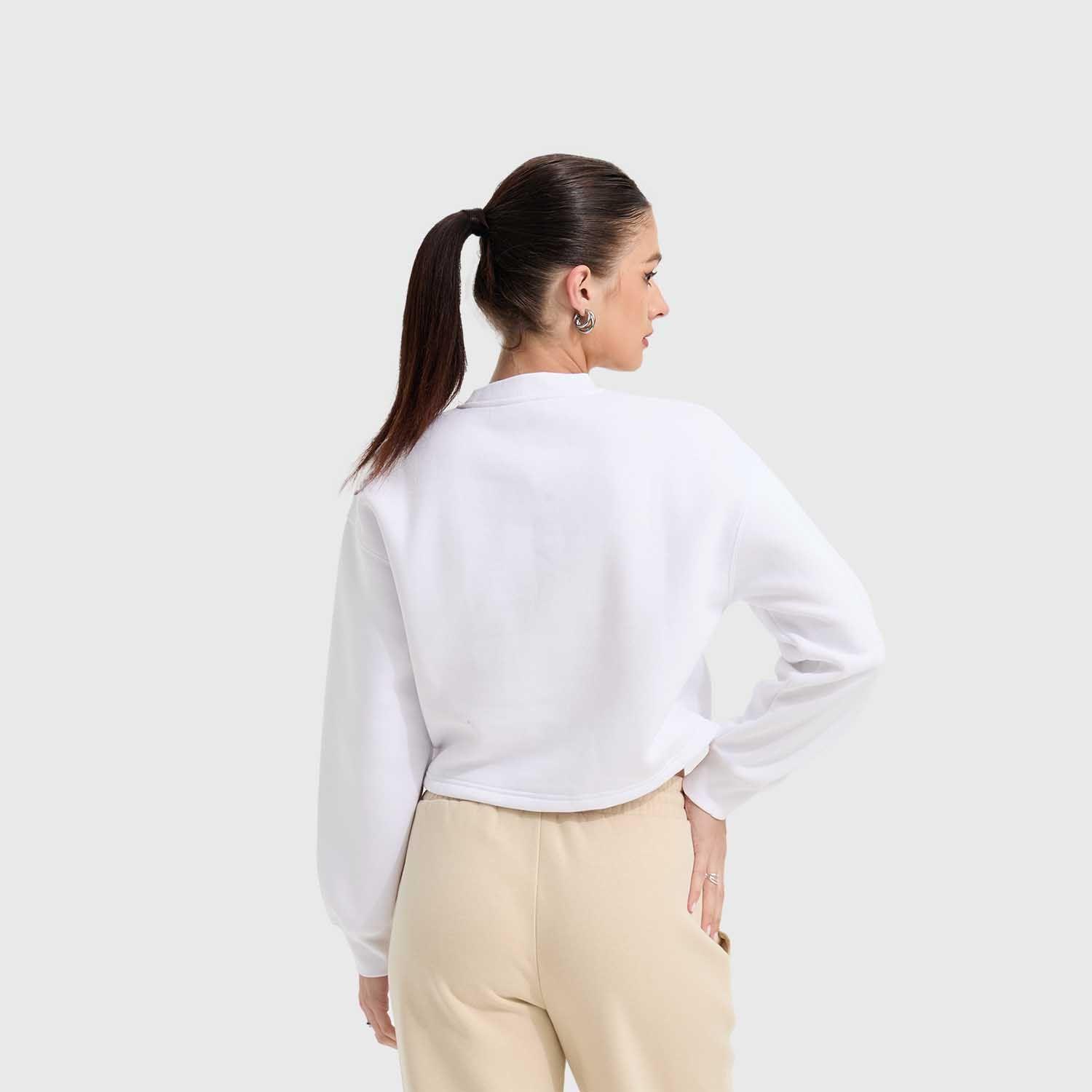 Polerón Mujer Crop Blanco Fashion's Park-2
