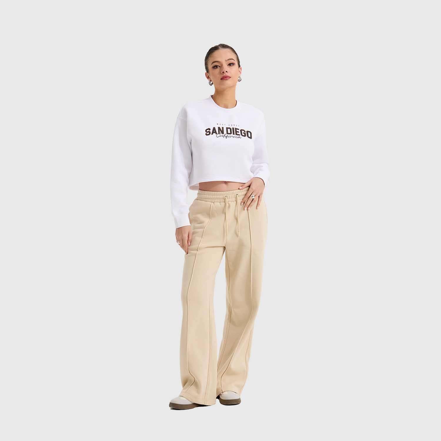 Polerón Mujer Crop Blanco Fashion's Park-3