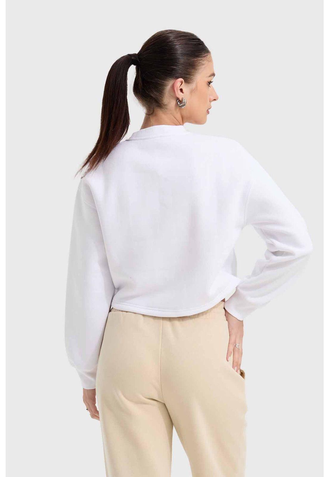 Polerón Mujer Crop Blanco-2