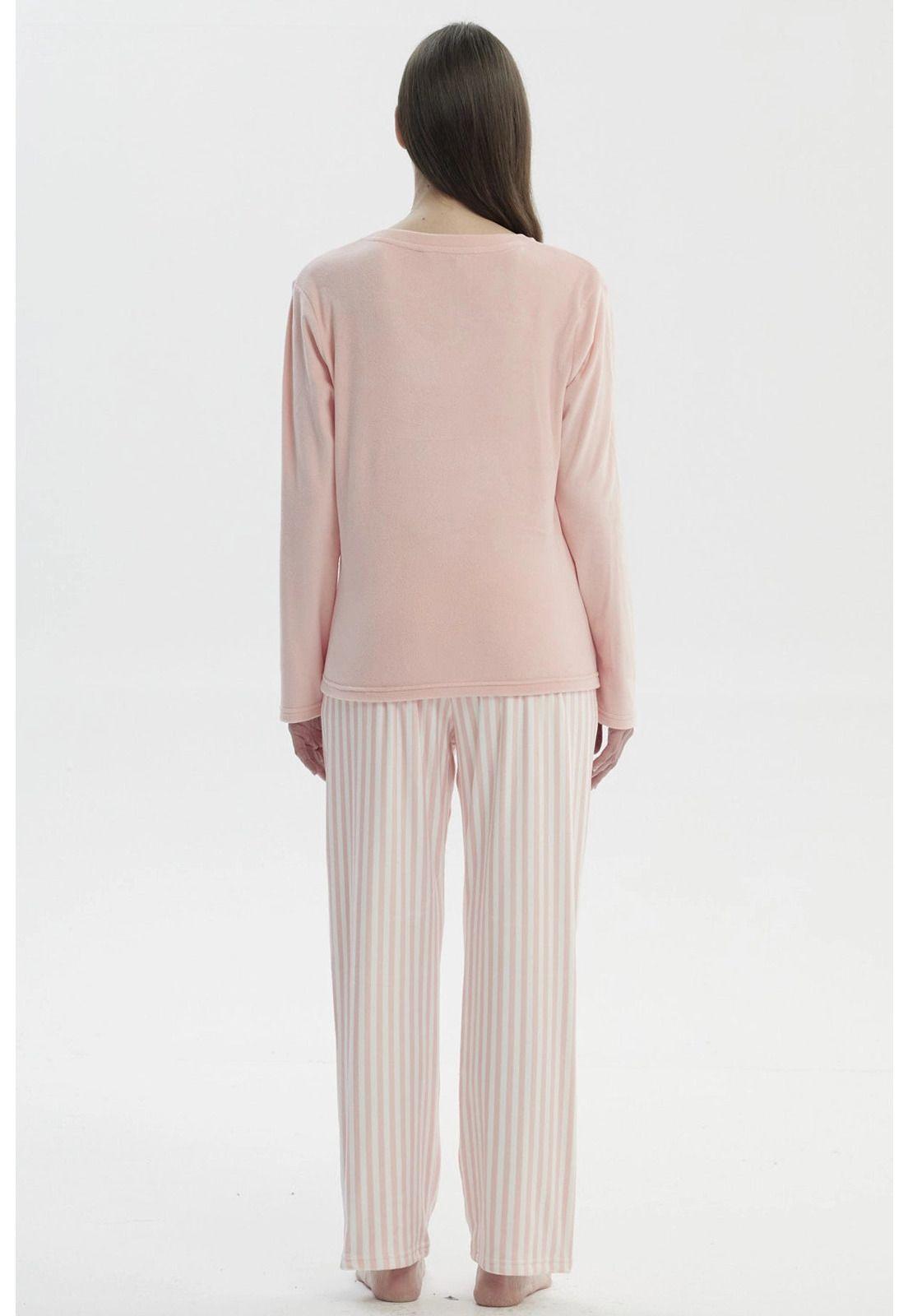 Pijama Mujer Polera Y Pantalón Rosado-2