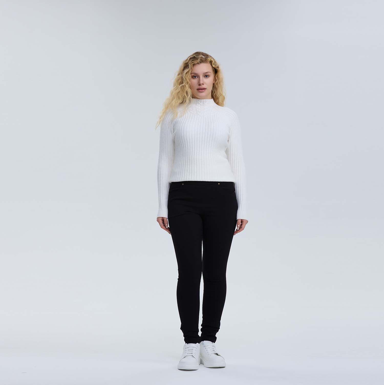 Pantalón Mujer Con Bolsillo Negro-7