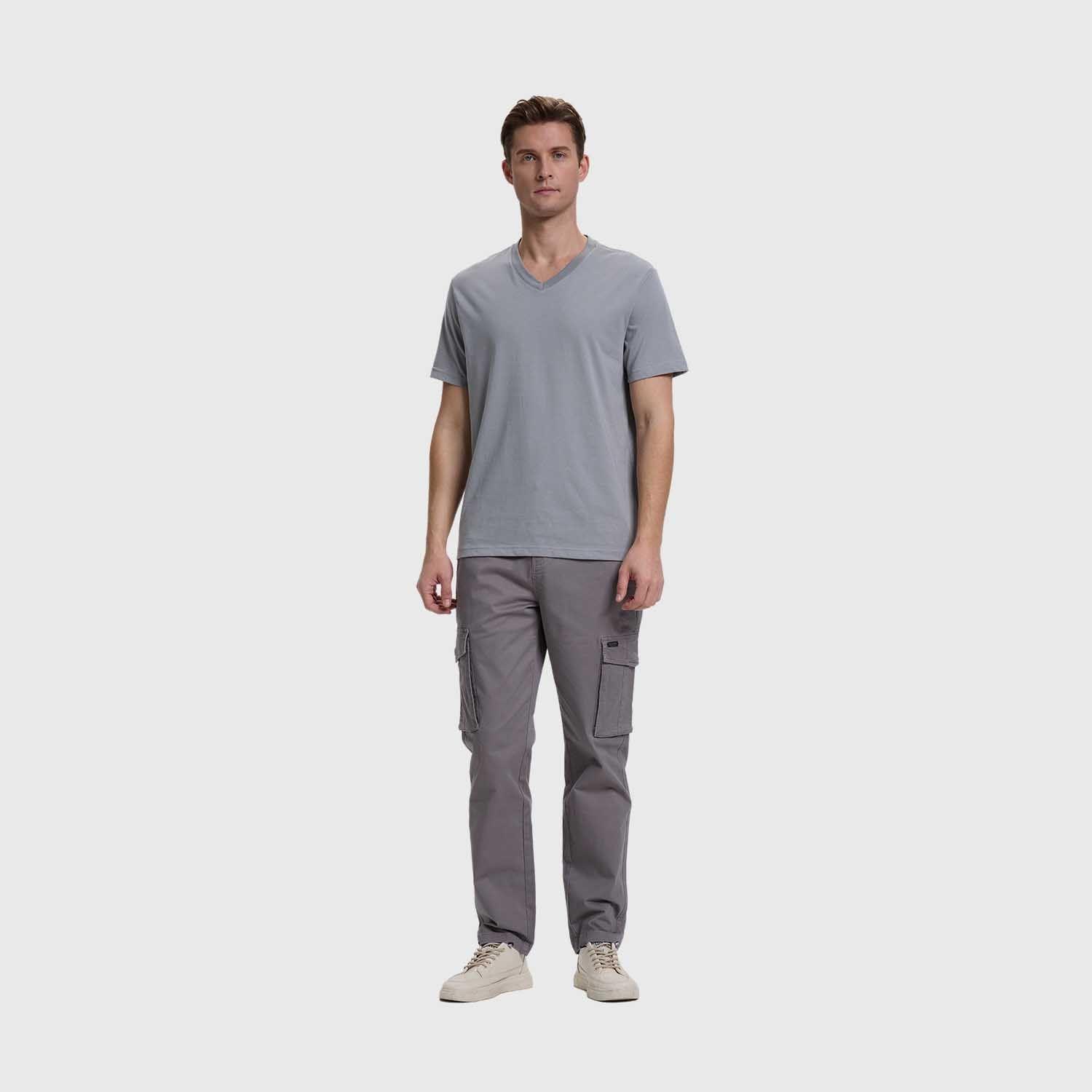 Polera Hombre Casual Básica Gris Fashion's Park-3