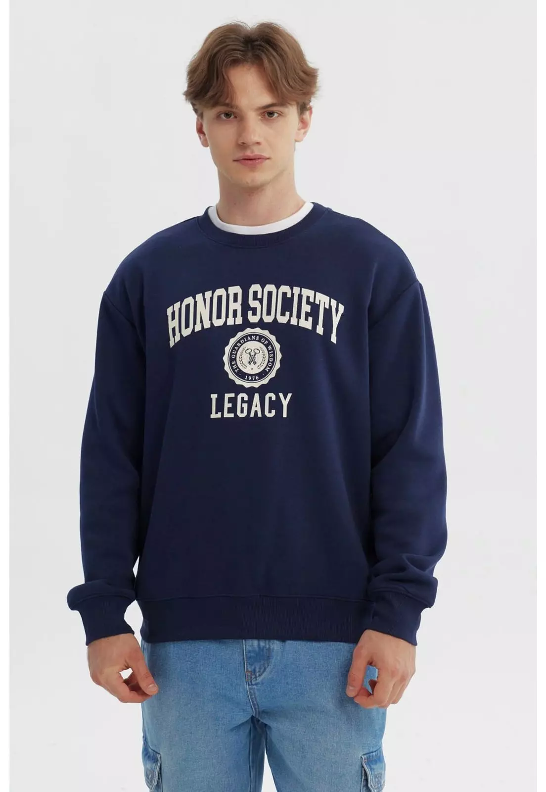 Polerón Hombre Oversize Azul Marino-0