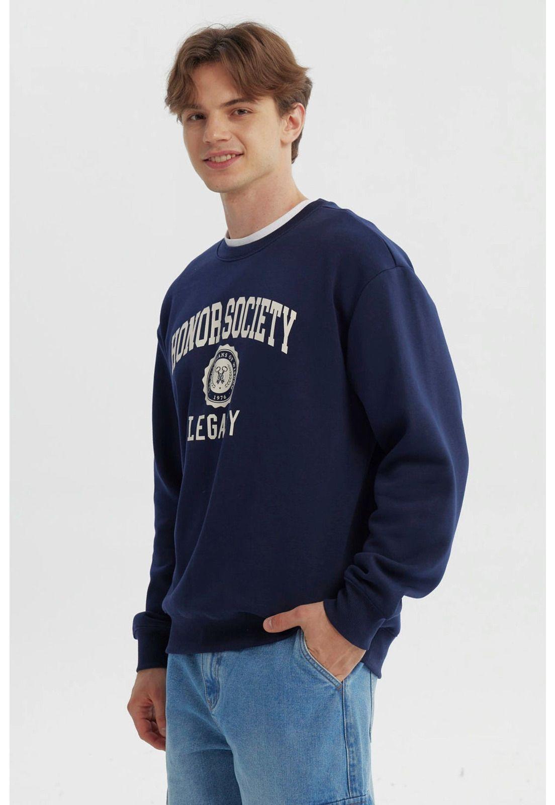 Polerón Hombre Oversize Azul Marino-1