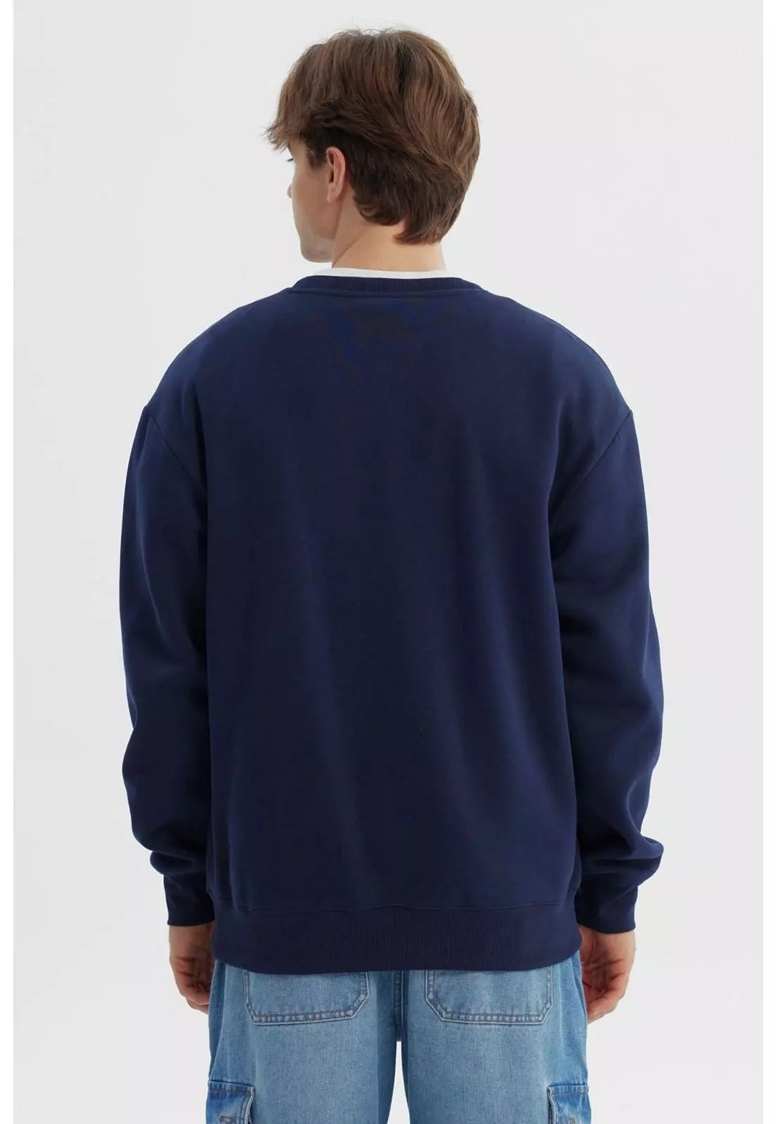 Polerón Hombre Oversize Azul Marino-2