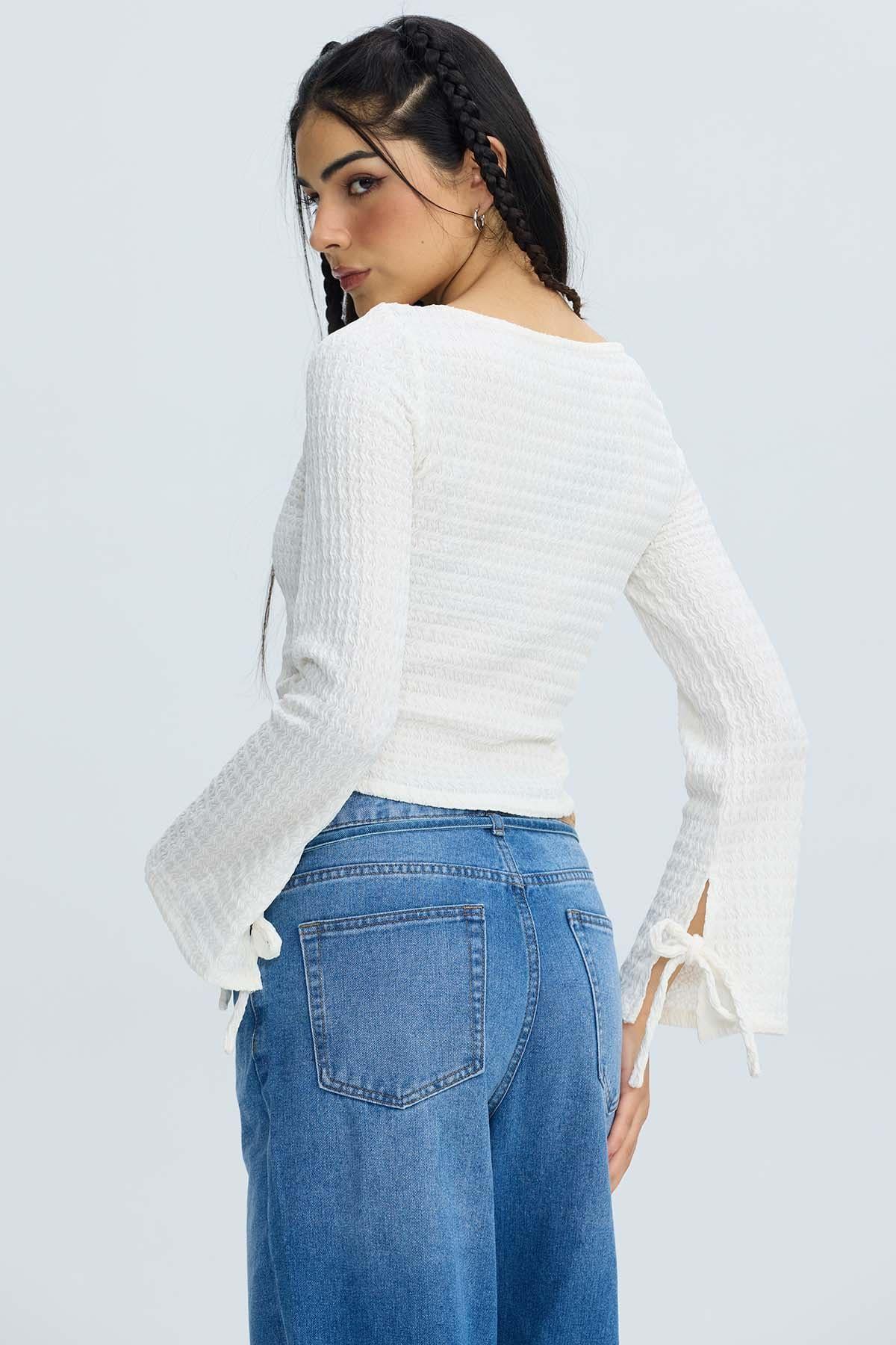 Polera Mujer Tiras Crudo-2