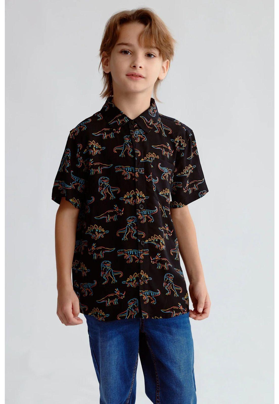 Camisa Niño Guayabera Negro-0