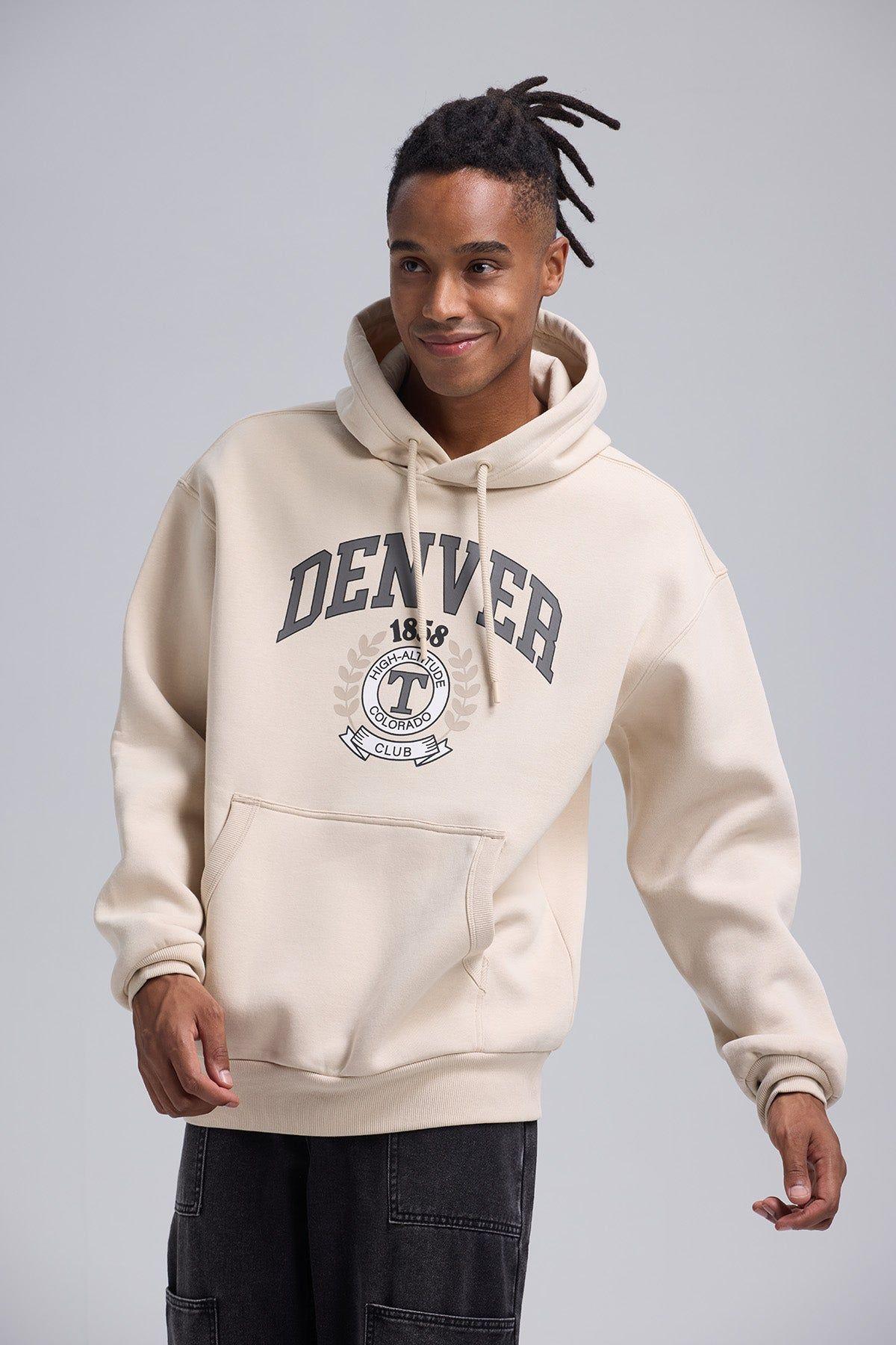 Polerón Hombre Print College Beige-1