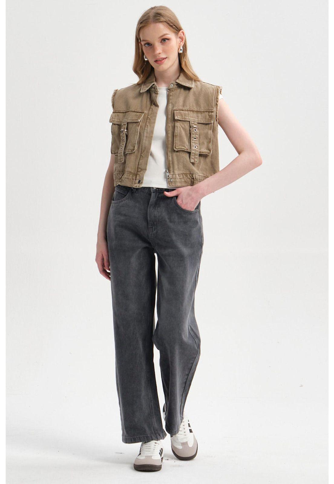 Chaqueta Mujer Cargo Caqui-3