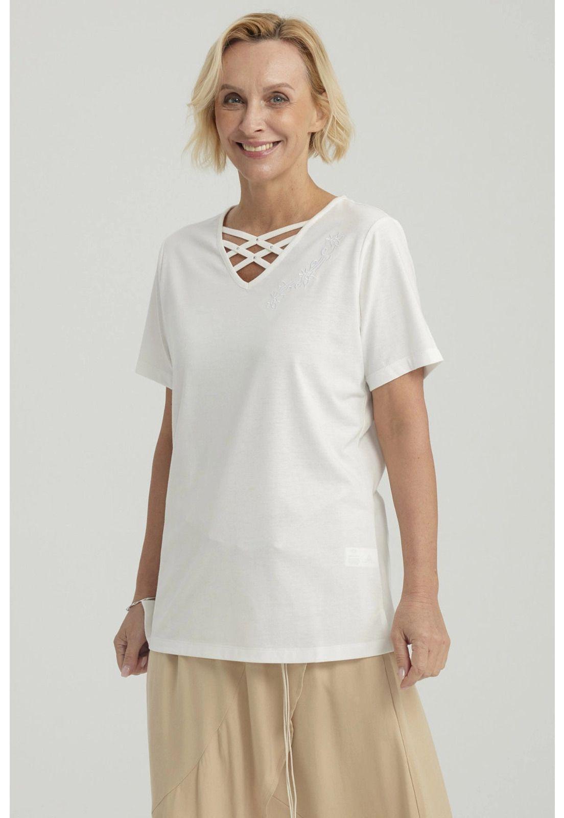 Polera Mujer Detalle Escote Crudo-3