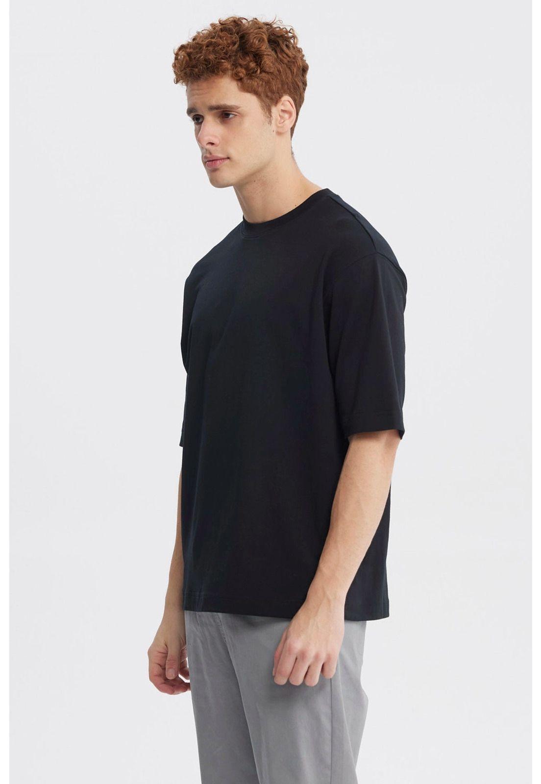 Polera Hombre Loose Fit Negro - ll-1