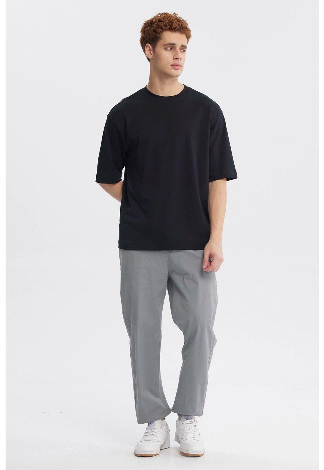 Polera Hombre Loose Fit Negro - ll-3