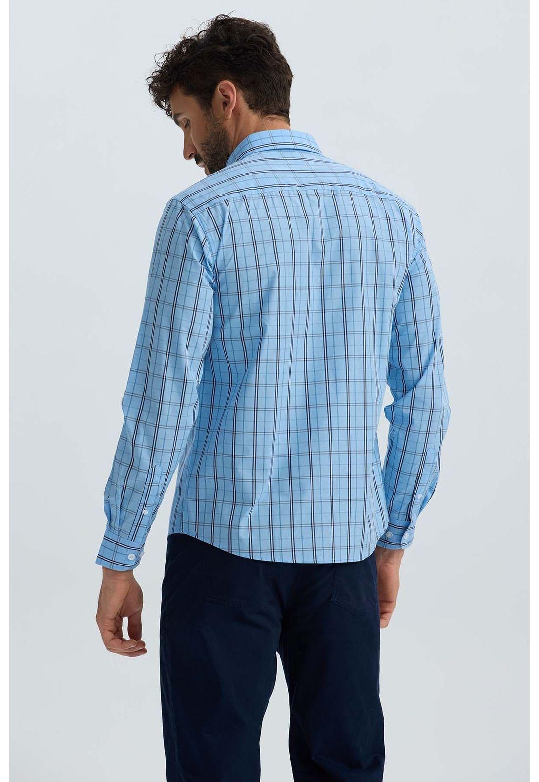 Camisa Hombre Cuadros Azul-2