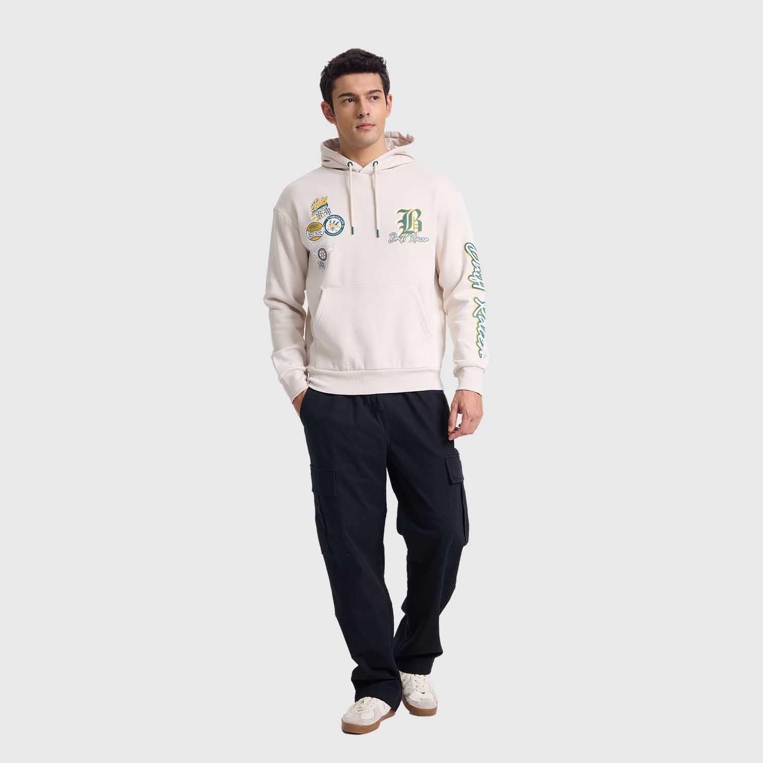 Polerón Hombre Hoodie Print Beige I Fashion's Park-3