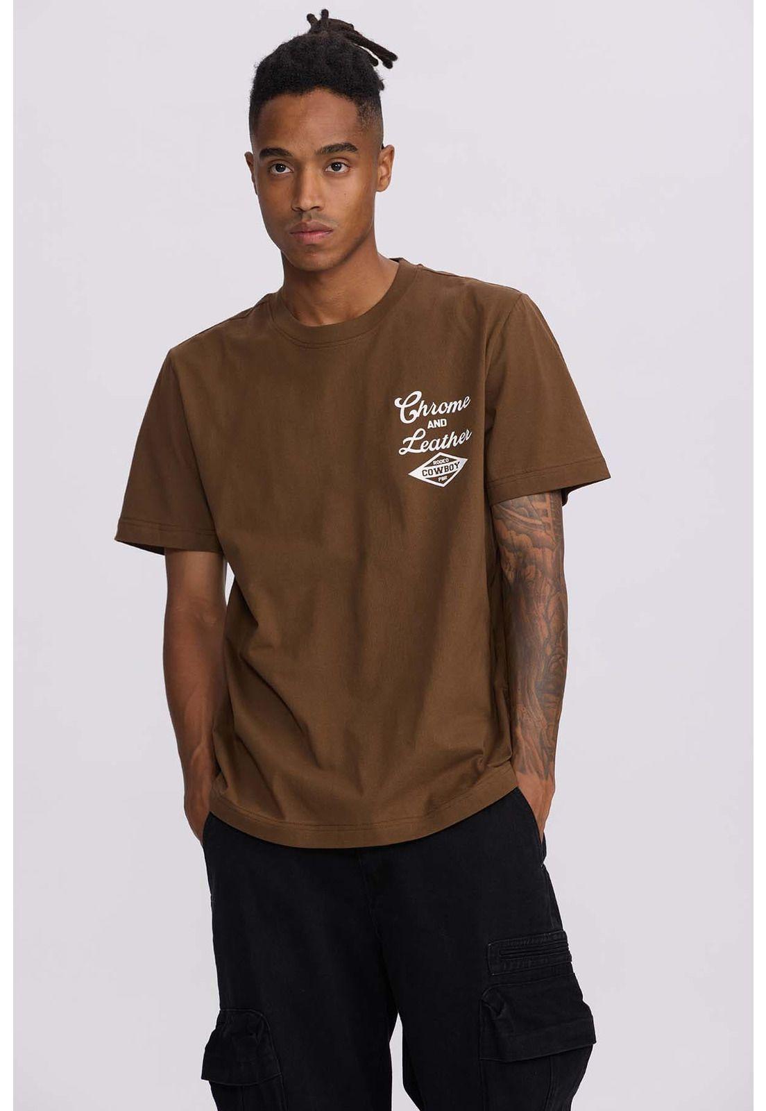 Polera Hombre Doble Print Chocolate-0