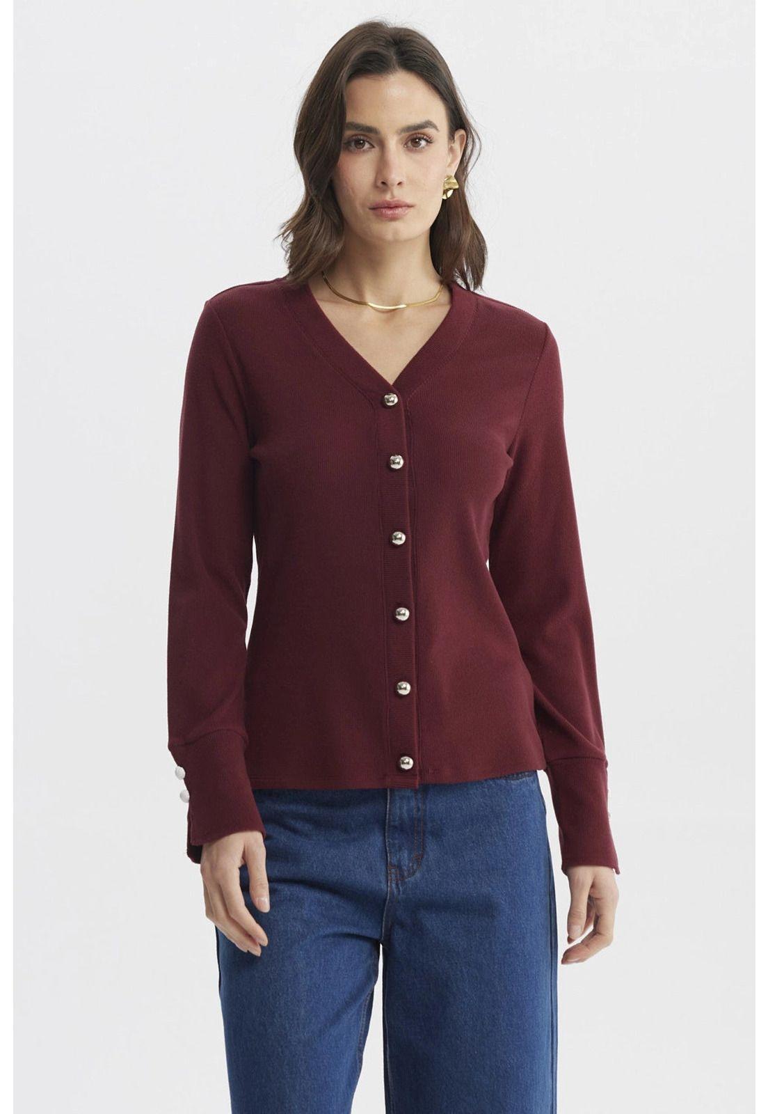 Sweater Mujer Ajustado Burdeo - lll-0