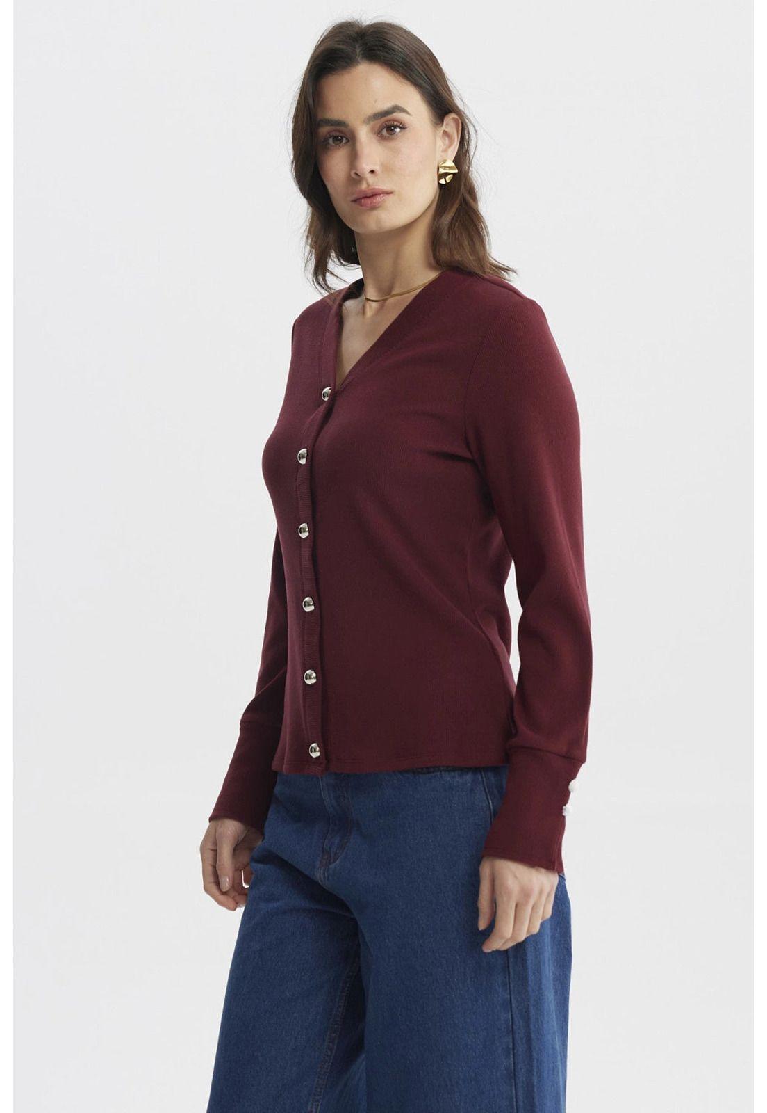 Sweater Mujer Ajustado Burdeo - lll-1