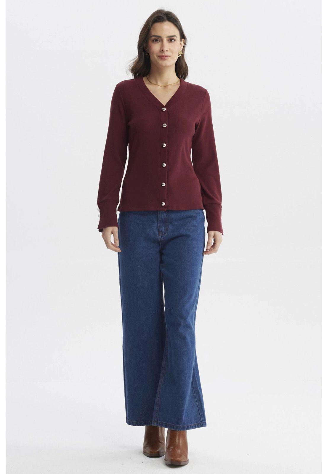 Sweater Mujer Ajustado Burdeo - lll-3