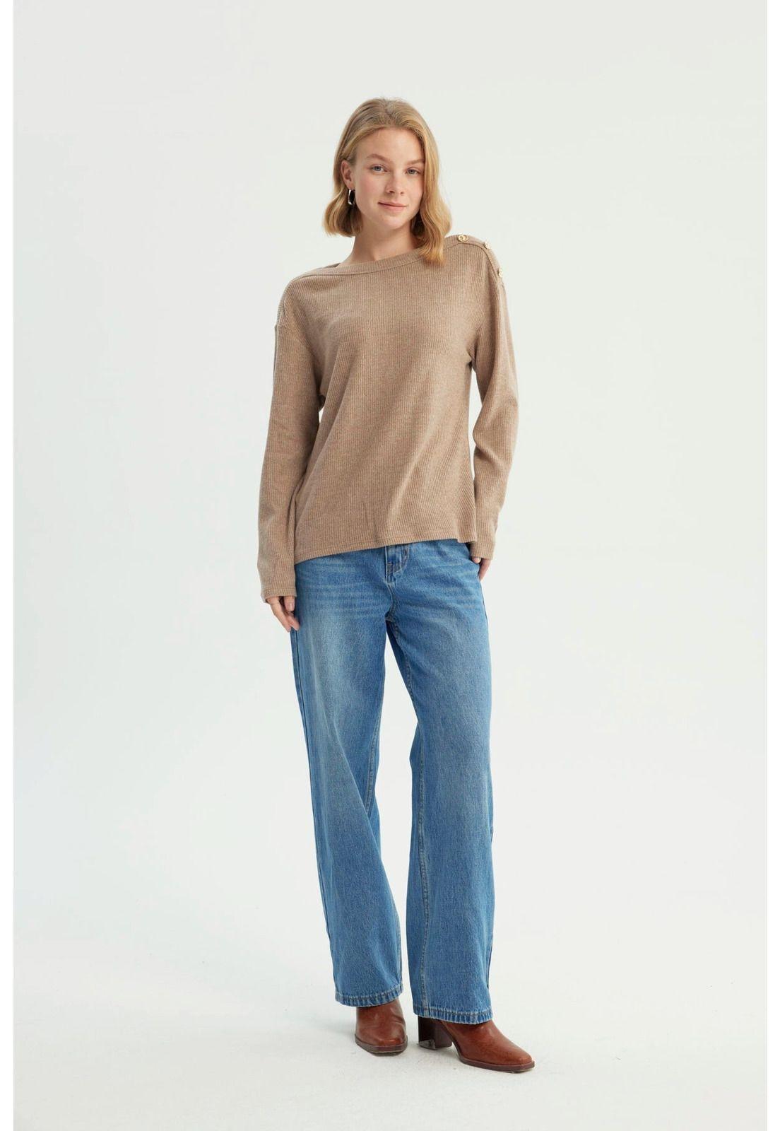 Sweater Mujer Clásico Beige - ll-3