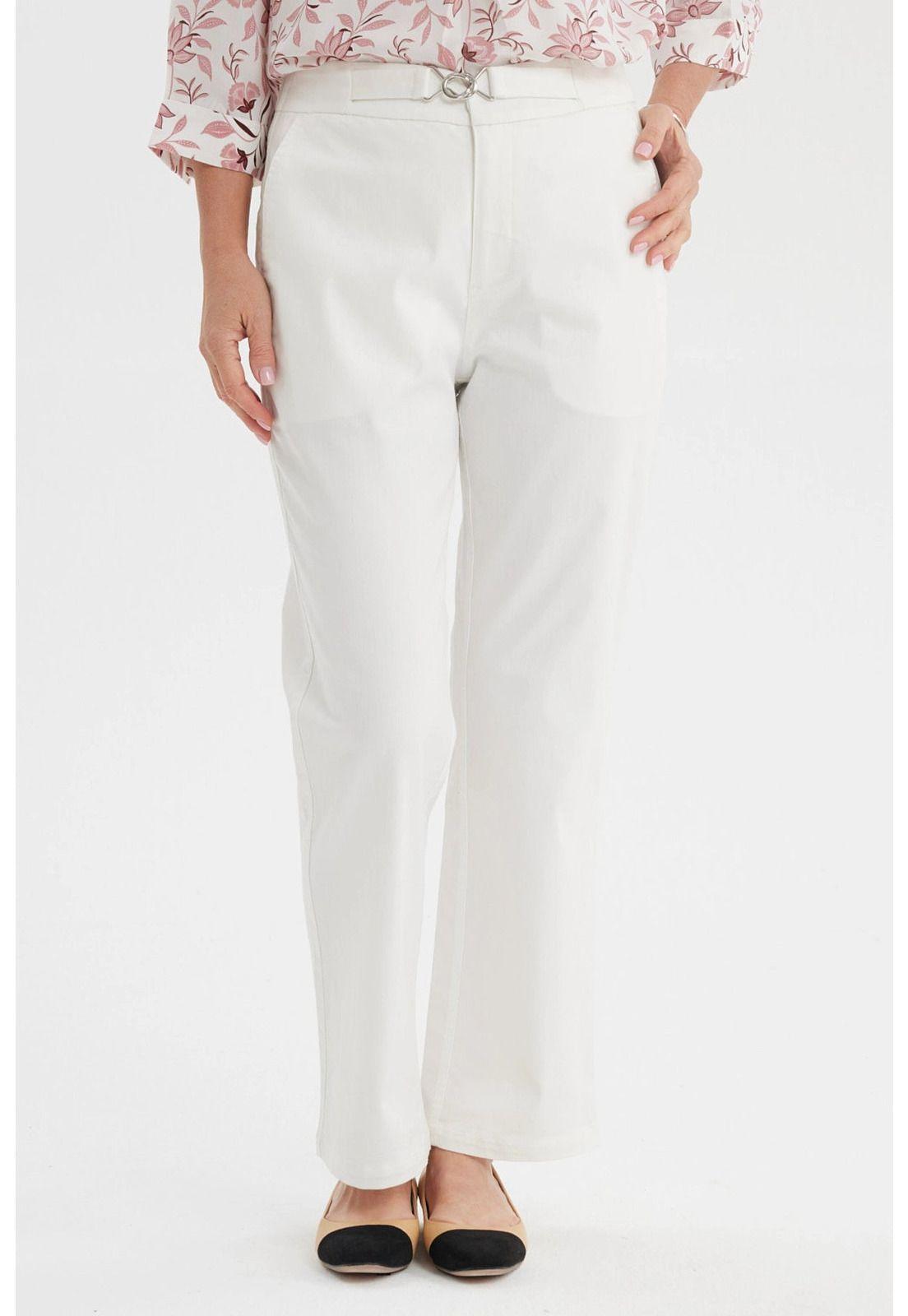 Pantalón Mujer Gabardina Crudo- ll-0